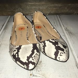 Snake print flats size 7